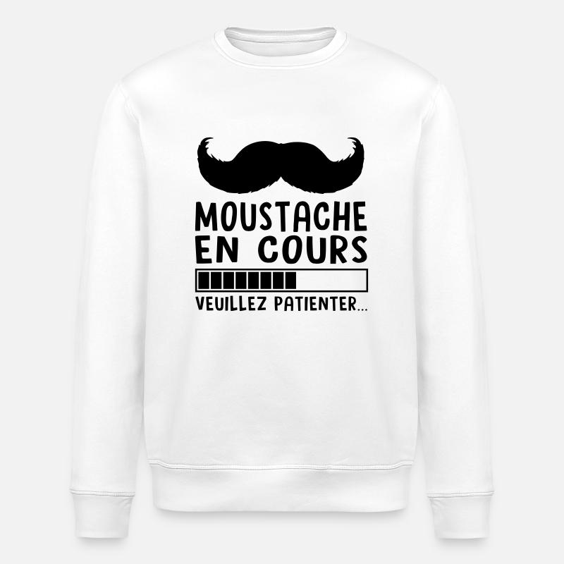 MOUSTACHE EN COURS - Sweat bio ROLLER Stanley/Stella Unisexe - blanc