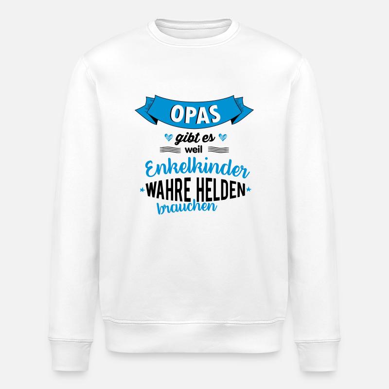 Opa - wahrer Held - Stanley/Stella Unisex Bio-Sweatshirt ROLLER - Weiß