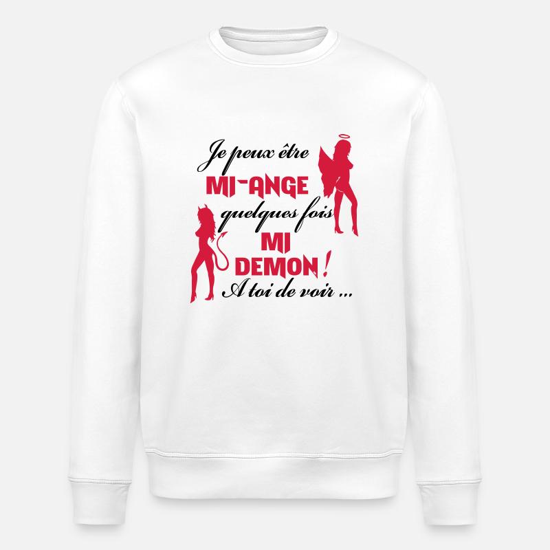 Mi-ange Mi-demon - Sweat bio ROLLER Stanley/Stella Unisexe - blanc