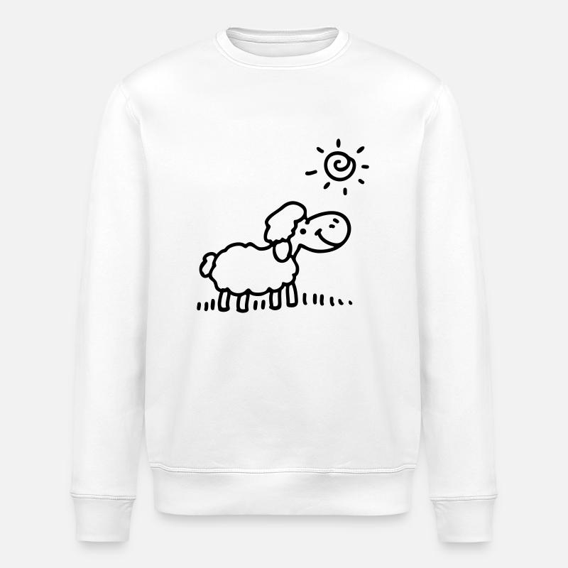 Sheep sun - line - Stanley/Stella ROLLER Unisex Organic Sweatshirt - white