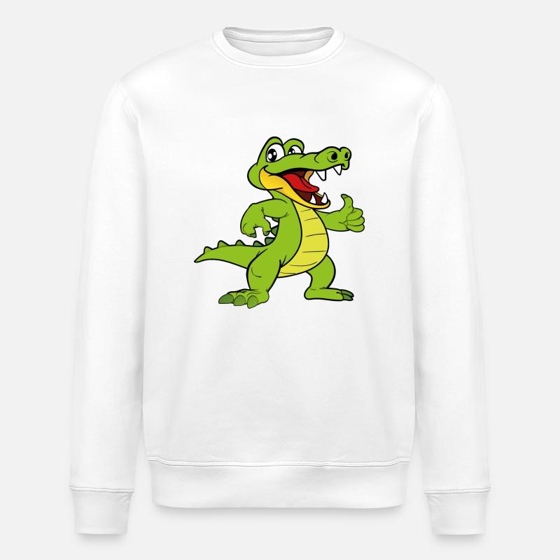 Crocodile caiman reptiles animaux - Sweat bio ROLLER Stanley/Stella Unisexe - blanc