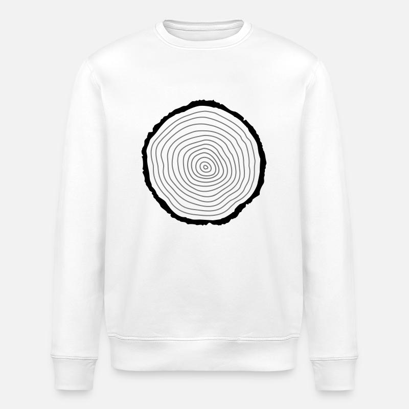 Jahresringe Baum 2-farbig - Stanley/Stella Unisex Bio-Sweatshirt ROLLER - Weiß
