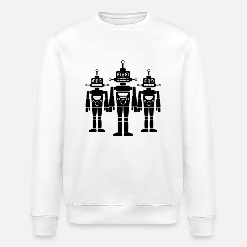 Cool Robots Team - Stanley/Stella Unisex Bio-Sweatshirt ROLLER - Weiß
