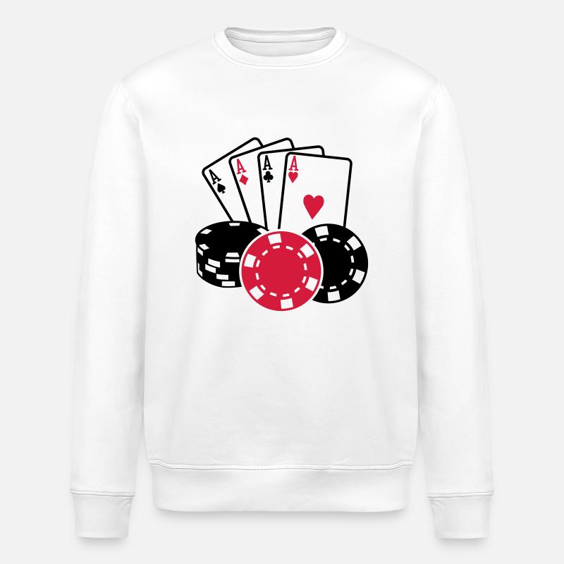 Poker - Stanley/Stella Unisex Bio-Sweatshirt ROLLER - Weiß