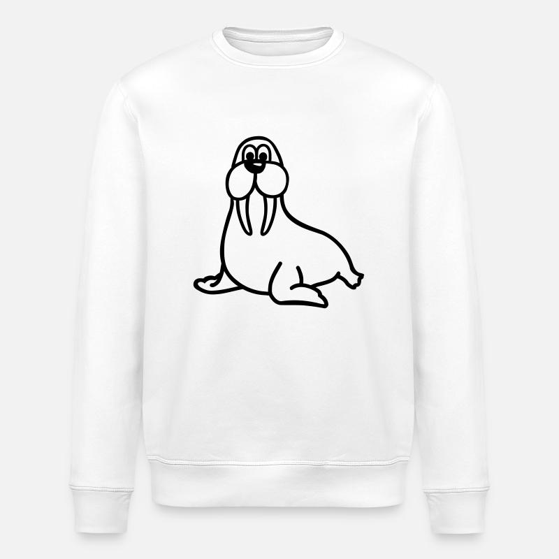 Walross - Stanley/Stella Unisex Bio-Sweatshirt ROLLER - Weiß