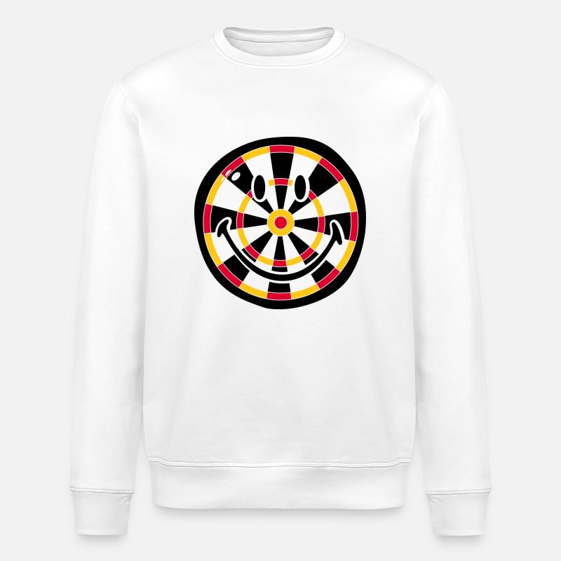 Smiley Dart Board - Stanley/Stella Unisex Bio-Sweatshirt ROLLER - Weiß