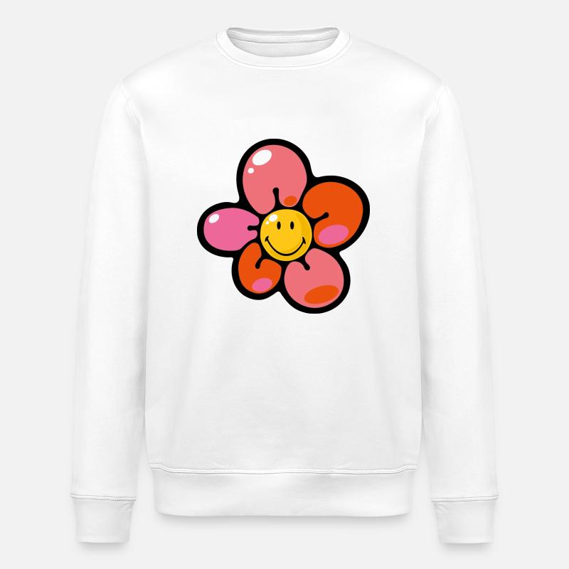 Smiley Pansy - Stanley/Stella Unisex Bio-Sweatshirt ROLLER - Weiß