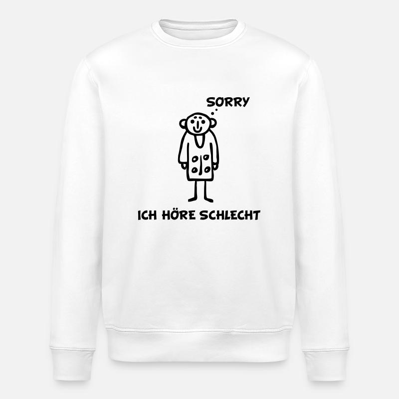 Strichmännchen hört schlecht - Stanley/Stella Unisex Bio-Sweatshirt ROLLER - Weiß