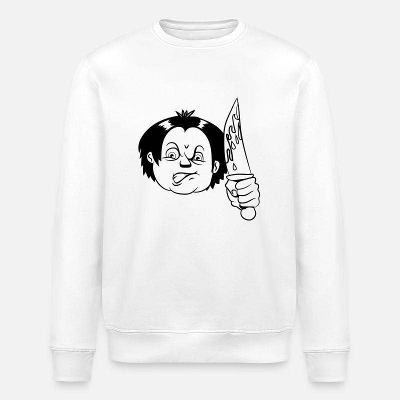Horror knife - Stanley/Stella ROLLER Unisex Organic Sweatshirt - white