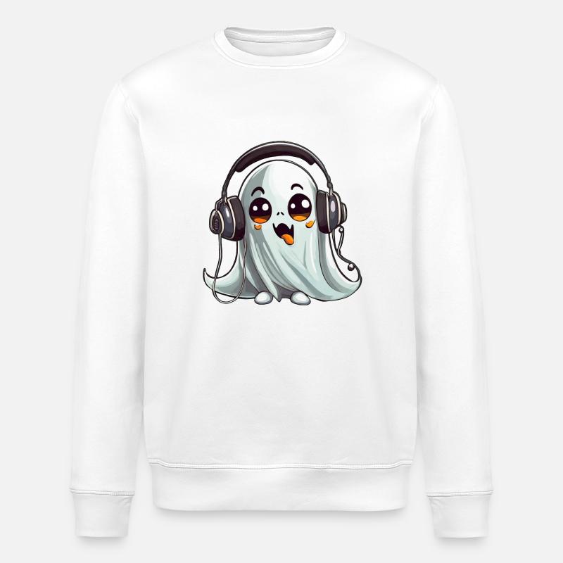 Funny ghost for halloween - Stanley/Stella ROLLER Unisex Organic Sweatshirt - white