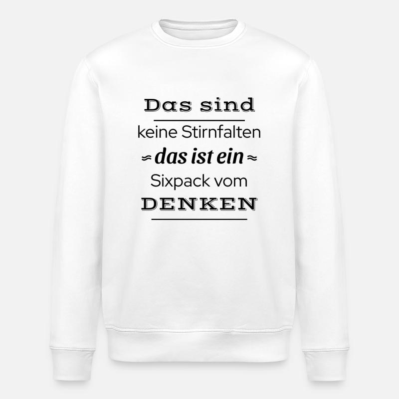 witziger Sixpack Spruch - Stanley/Stella Unisex Bio-Sweatshirt ROLLER - Weiß