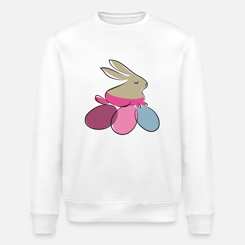 frohe ostern osterhase - Stanley/Stella Unisex Bio-Sweatshirt ROLLER - Weiß