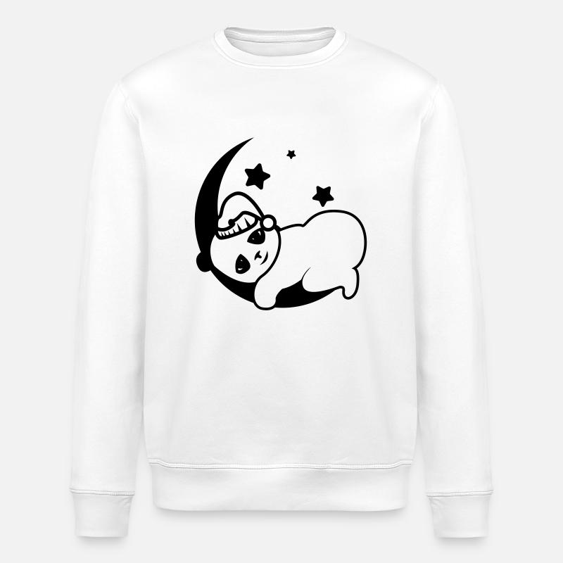 Cute Sleeping Panda Mingion - Stanley/Stella ROLLER Unisex Organic Sweatshirt - white