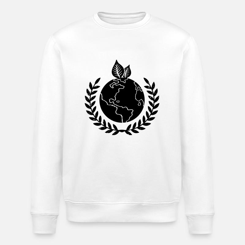 Couronne de terre - Sweat bio ROLLER Stanley/Stella Unisexe - blanc