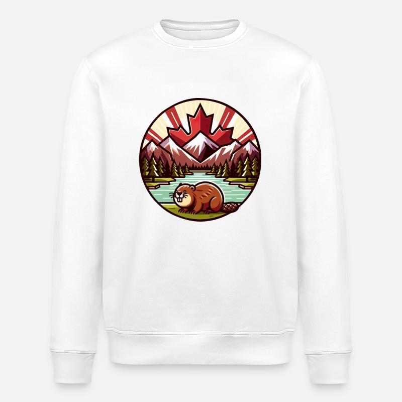 Kanada Bieber 3 - Stanley/Stella Unisex Bio-Sweatshirt ROLLER - Weiß