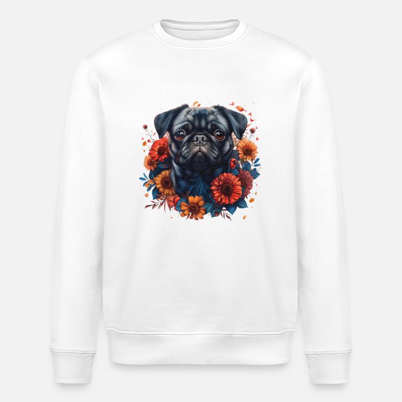 Mops - Stanley/Stella Unisex Bio-Sweatshirt ROLLER - Weiß
