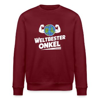 Weltbester Onkel Gym Sport Fitness Liebe - Stanley/Stella Unisex Bio-Sweatshirt ROLLER - Weiß - Vorne - Nik (191cm)