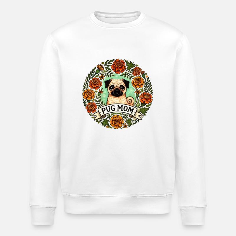 Mops-Mama - Stanley/Stella Unisex Bio-Sweatshirt ROLLER - Weiß