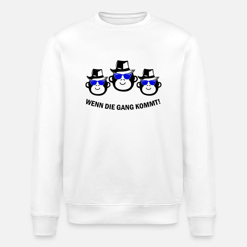 Monkey Gang - Stanley/Stella ROLLER Unisex Organic Sweatshirt - white