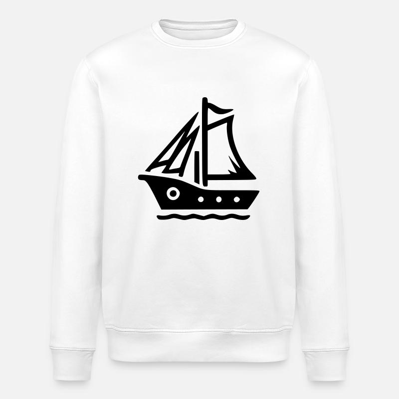 Kleines Segelboot - Stanley/Stella Unisex Bio-Sweatshirt ROLLER - Weiß