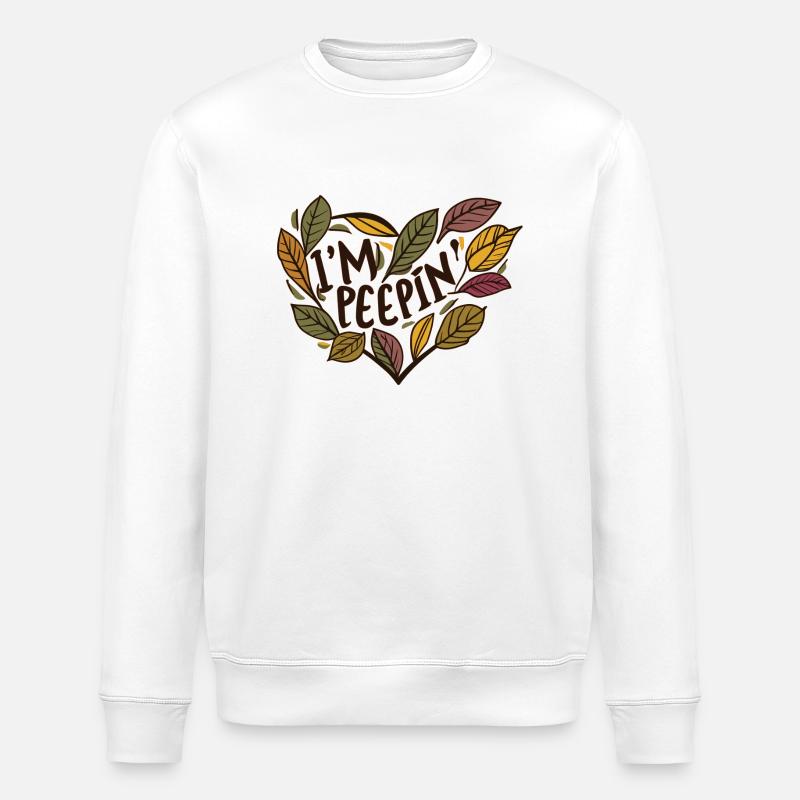 Leaf Peeping Fall Foliage Leaves - Stanley/Stella ROLLER Unisex Organic Sweatshirt - white