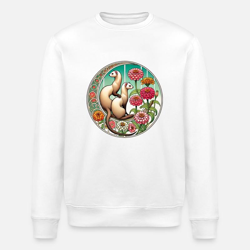 Ferrets - Stanley/Stella ROLLER Unisex Organic Sweatshirt - white