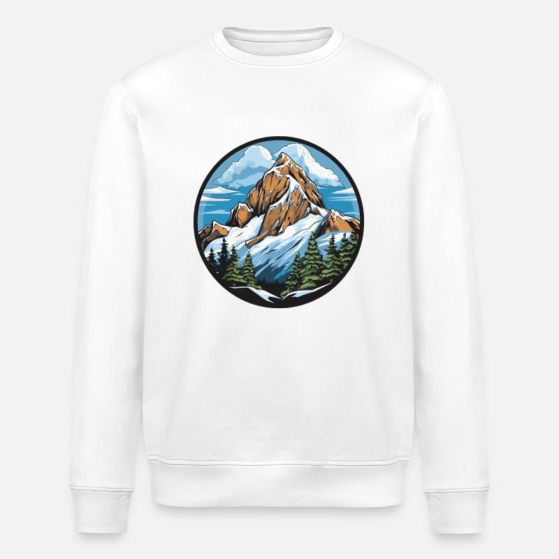 Mountains Mountains Landscape - Stanley/Stella ROLLER Unisex Organic Sweatshirt - white