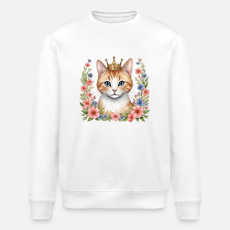 Adorable chat princesse - Sweat bio ROLLER Stanley/Stella Unisexe - blanc