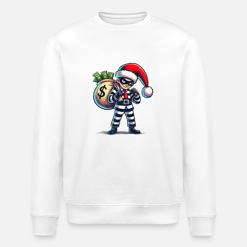 räuber weihnachten - Stanley/Stella Unisex Bio-Sweatshirt ROLLER - Weiß