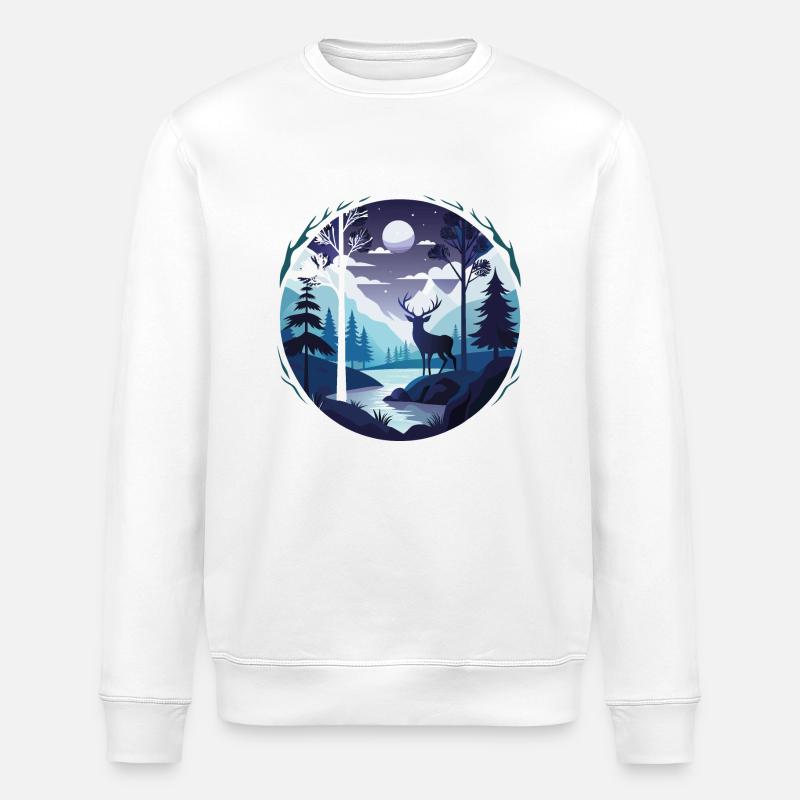 Hirsch Silhouette - Stanley/Stella Unisex Bio-Sweatshirt ROLLER - Weiß