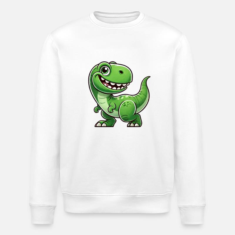Dino Dinosaurier - Stanley/Stella Unisex Bio-Sweatshirt ROLLER - Weiß