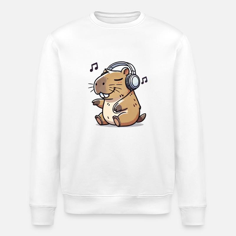 capybara musik - Stanley/Stella Unisex Bio-Sweatshirt ROLLER - Weiß