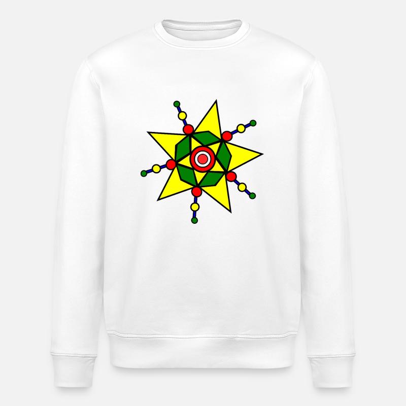 Bunt und geometrisch - Stanley/Stella Unisex Bio-Sweatshirt ROLLER - Weiß