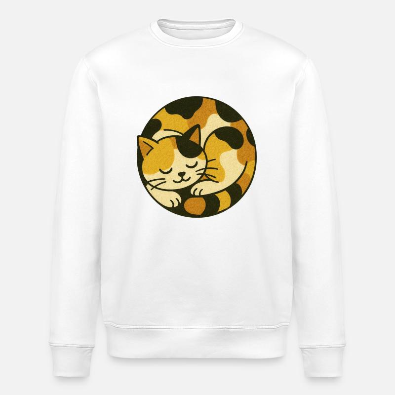 Chat calicot mignon - Sweat bio ROLLER Stanley/Stella Unisexe - blanc