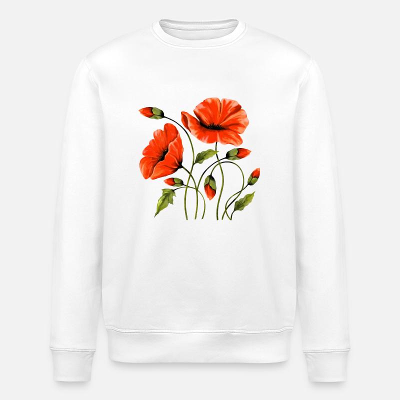 Blumen - Stanley/Stella Unisex Bio-Sweatshirt ROLLER - Weiß