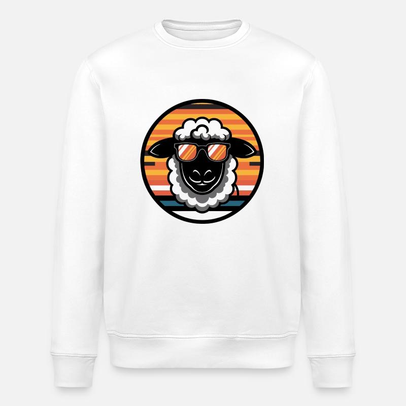 Sheep Comic Cool - Stanley/Stella ROLLER Unisex Organic Sweatshirt - white