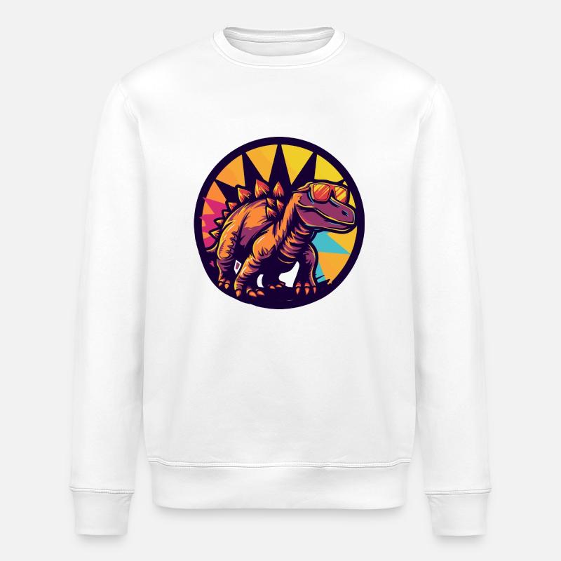 Dinosaurier stegosaurus Comic - Stanley/Stella Unisex Bio-Sweatshirt ROLLER - Weiß
