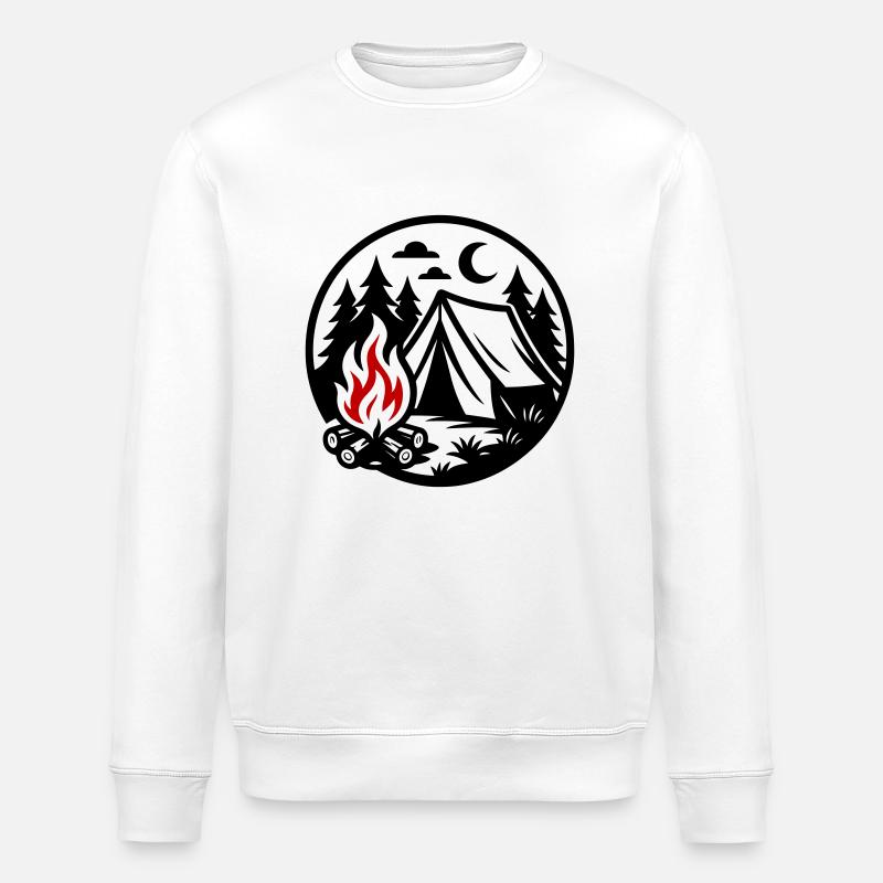 Camping Zelt Wald - Stanley/Stella Unisex Bio-Sweatshirt ROLLER - Weiß