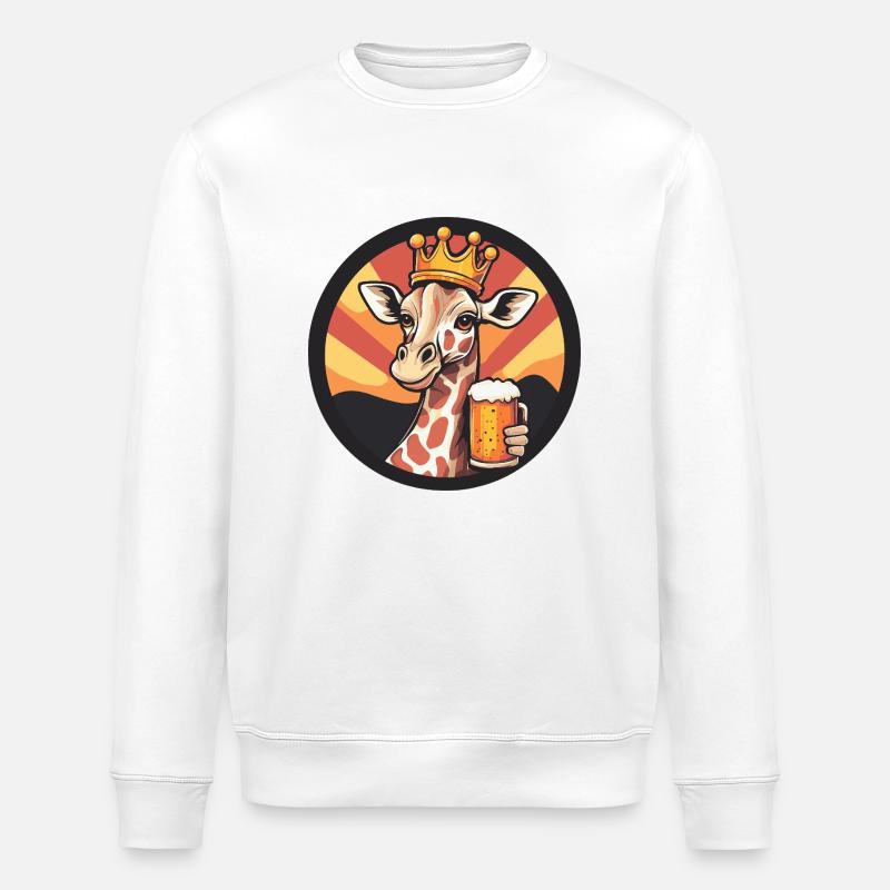 Giraffe Bier - Stanley/Stella Unisex Bio-Sweatshirt ROLLER - Weiß