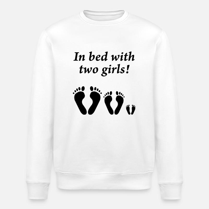 Au lit avec deux filles - Sweat bio ROLLER Stanley/Stella Unisexe - blanc