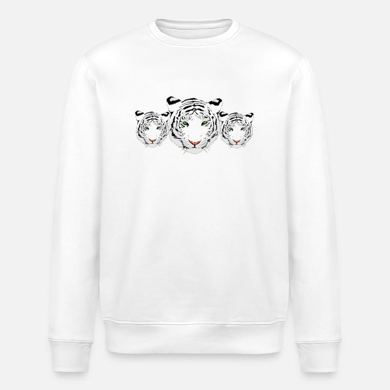 weisse Tieger - Stanley/Stella Unisex Bio-Sweatshirt ROLLER - Weiß