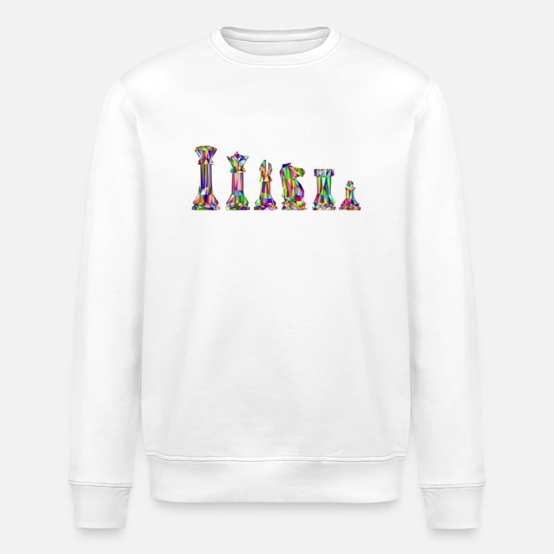 Buntglasart Schach - Stanley/Stella Unisex Bio-Sweatshirt ROLLER - Weiß