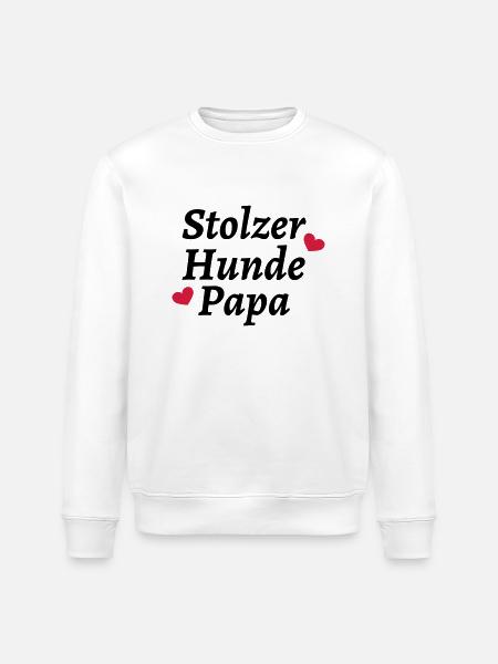 Stolzer Hunde Papa - Stanley/Stella Unisex Bio-Sweatshirt ROLLER - Weiß