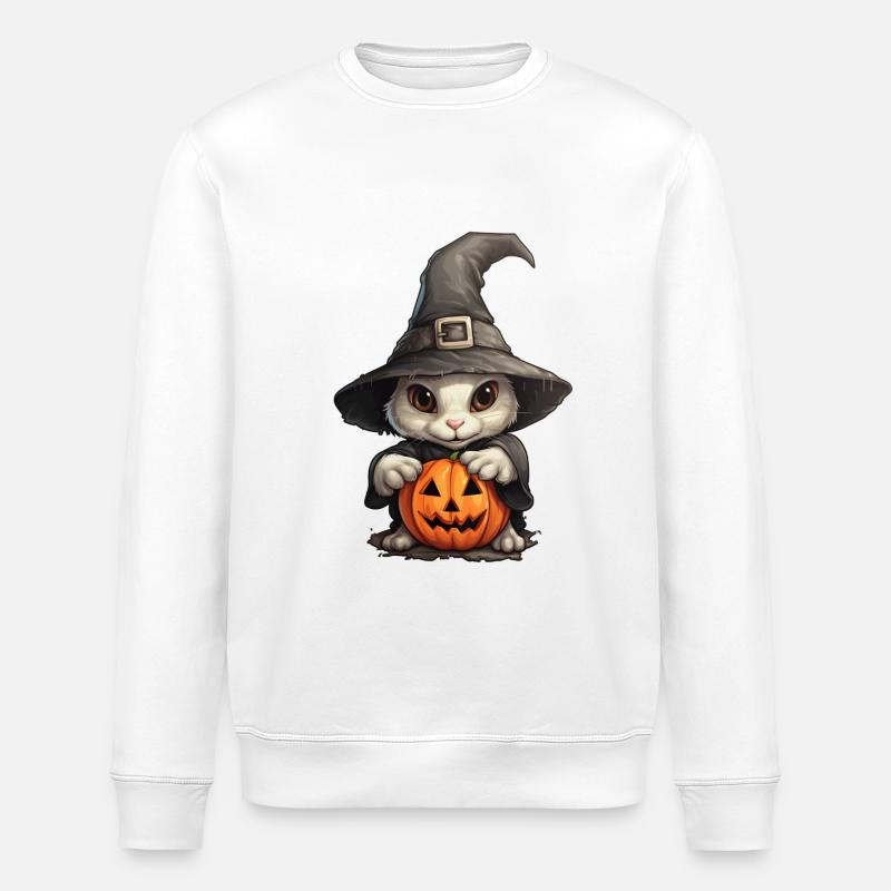 Halloween Witch Bunny - Stanley/Stella ROLLER Unisex Organic Sweatshirt - white