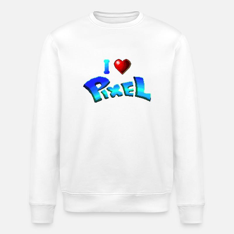 Ich liebe Pixel - Stanley/Stella Unisex Bio-Sweatshirt ROLLER - Weiß