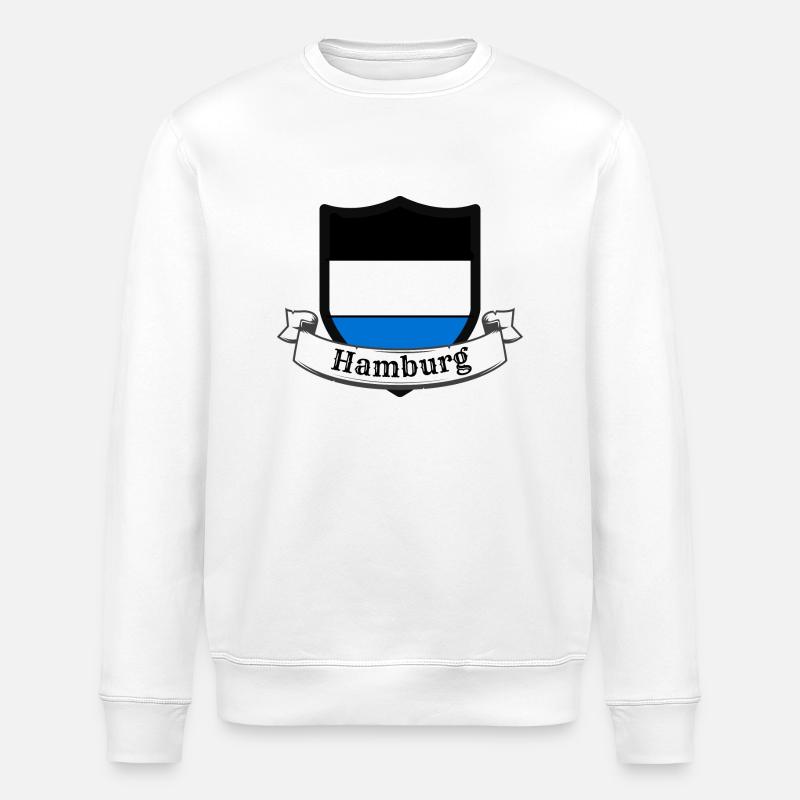 Wappen Hamburg Schwarz - Stanley/Stella Unisex Bio-Sweatshirt ROLLER - Weiß