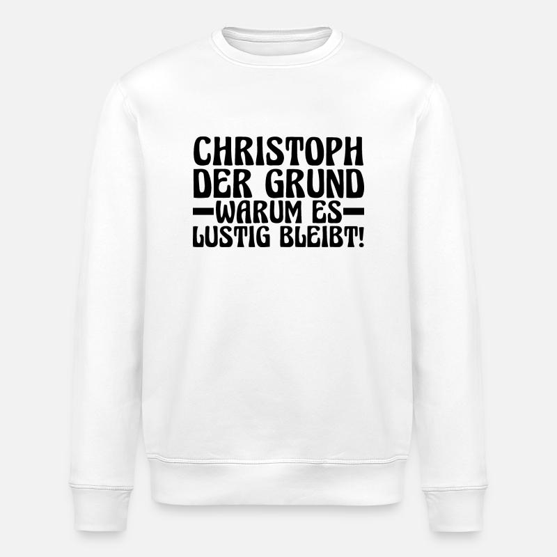 First name Chris Christoph - Stanley/Stella ROLLER Unisex Organic Sweatshirt - white
