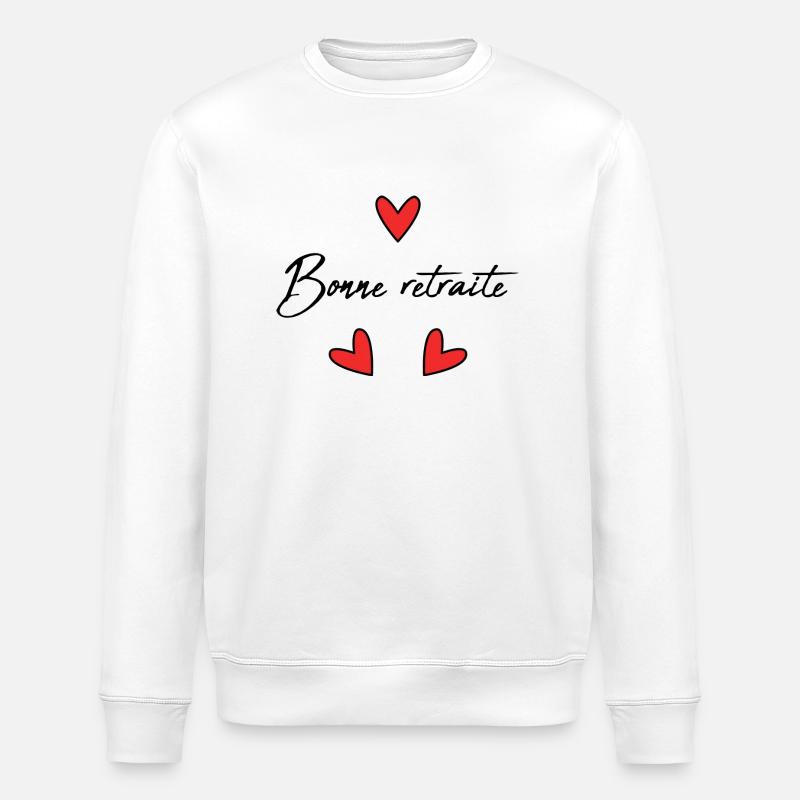 RETIREMENT. RETIREMENT. RETIRED. HAPPY RETIREMENT - Stanley/Stella ROLLER Unisex Organic Sweatshirt - white