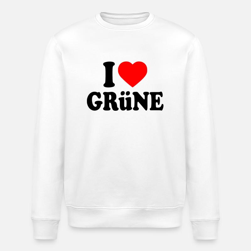 I love grüne - Stanley/Stella Unisex Bio-Sweatshirt ROLLER - Weiß
