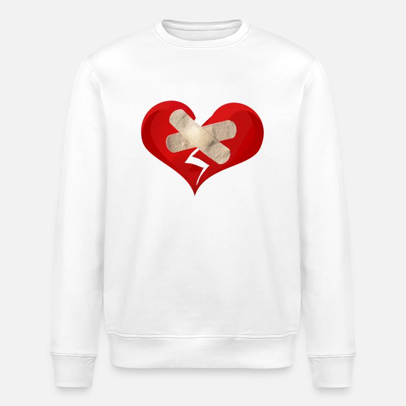 broken heart Brisé avec dispositif - Sweat bio ROLLER Stanley/Stella Unisexe - blanc